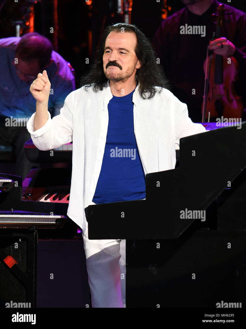 WEST PALM BEACH, FL - aprile 28: musicista greco (Yanni Yiannis Chryssomallis) esegue al Coral Sky anfiteatro sul 28 aprile 2018 a West Palm Beach in Florida. Persone: Yanni Foto Stock
