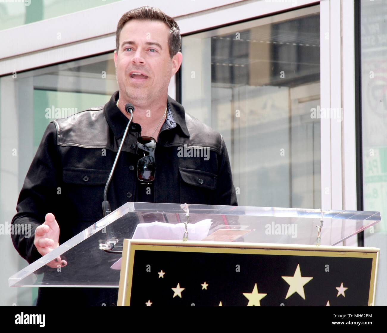 Hollywood, California, USA. 29 apr, 2018. Ho15979CHW.Hollywood Camera di Commercio NSYNC onora con stella sulla Hollywood Walk of Fame .7080 Hollywood Boulevard, Hollywood, CA USA.04/30/2018.Carson Daly . © Clinton H.Wallace/Photomundo International/ Foto Inc Credito: Clinton Wallace/Globe foto/ZUMA filo/Alamy Live News Foto Stock