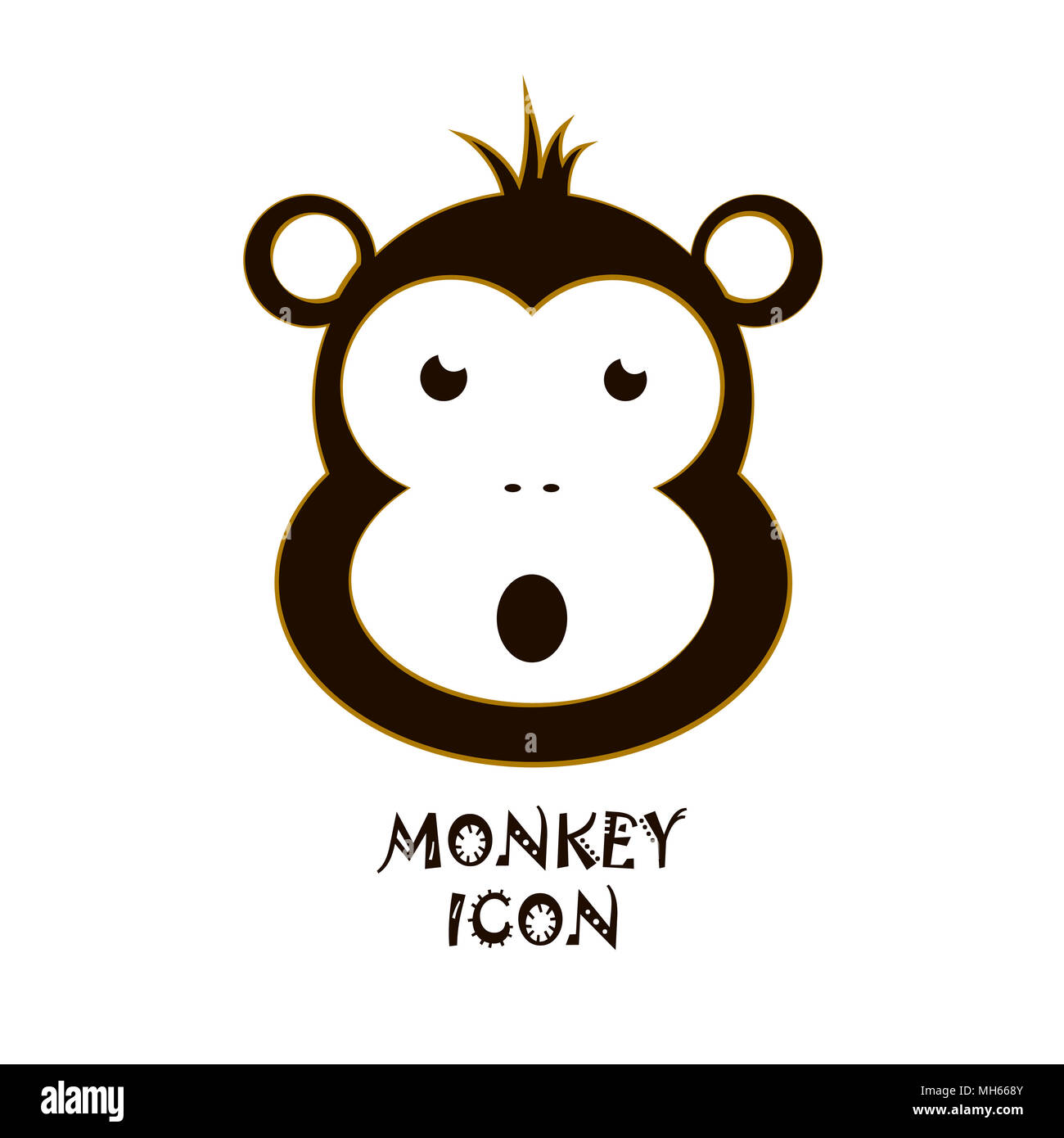 Vettore scimmia emoji con sorpresa l'espressione del viso. Foto Stock