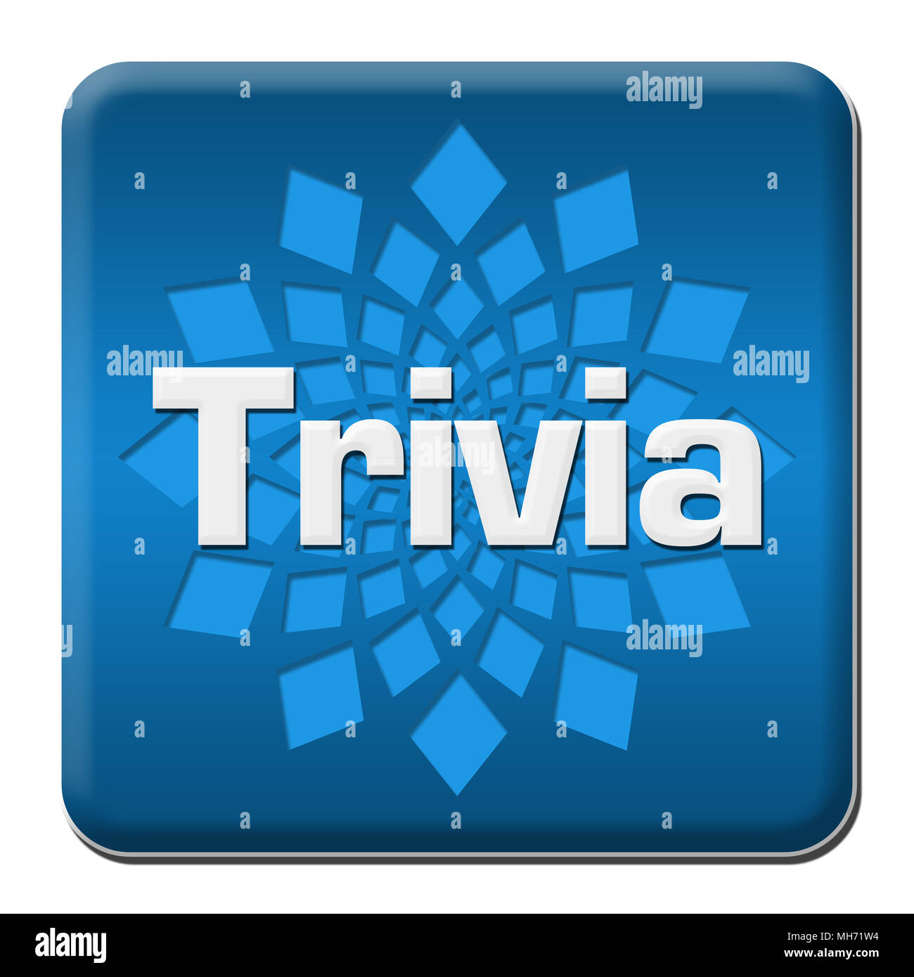 Trivia blu quadrato arrotondato con elemento Foto Stock
