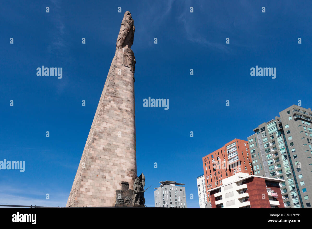 Un monumento di memoria nel paesaggio urbano. Guadalajara, Jalisco. Messico Foto Stock