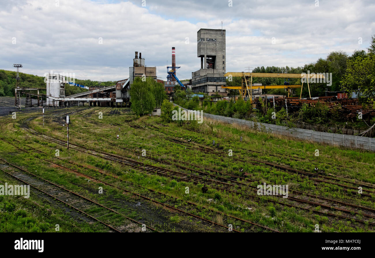 Miniera di carbone Anna - Pszów. Kohlenbergwerk Anna - Pschow. Foto Stock