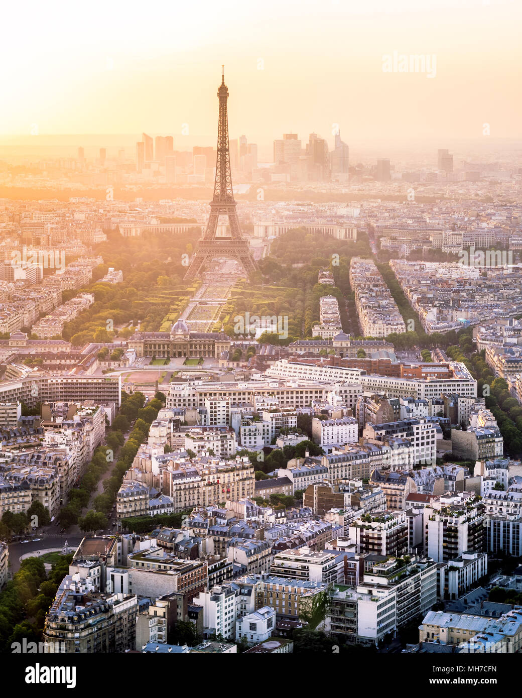 Parigi Torre Eiffel Sunset Foto Stock