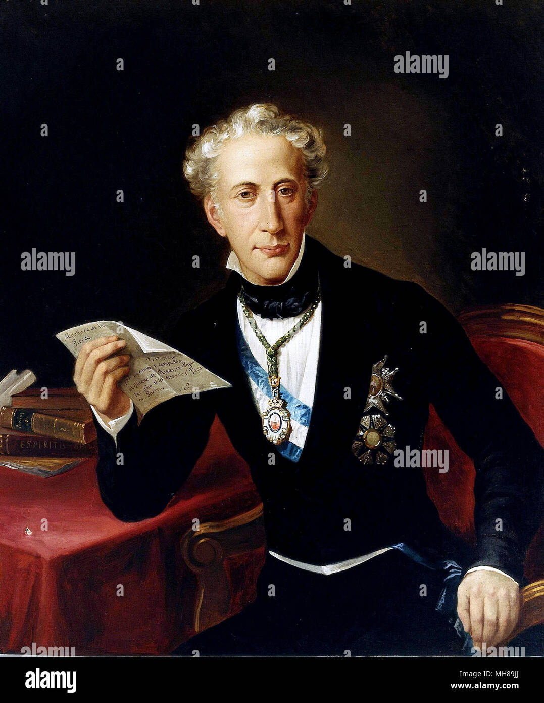 Francisco de Paula Martínez de la Rosa Berdejo y (1787 - 1862) spagnolo statista e il primo ministro di Spagna. Foto Stock