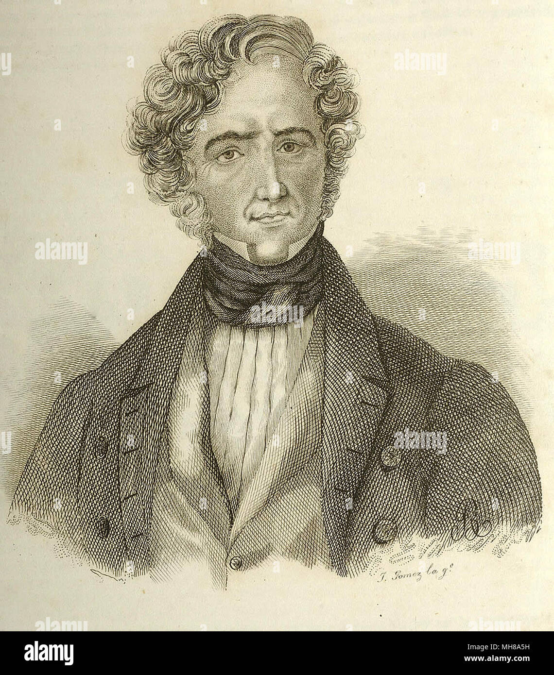 Juan Álvarez Mendizábal, nato Juan Álvarez Méndez (1790 - 1853), economista spagnolo e politico che ha servito come primo ministro della Spagna dal 1835 - 1836. Foto Stock