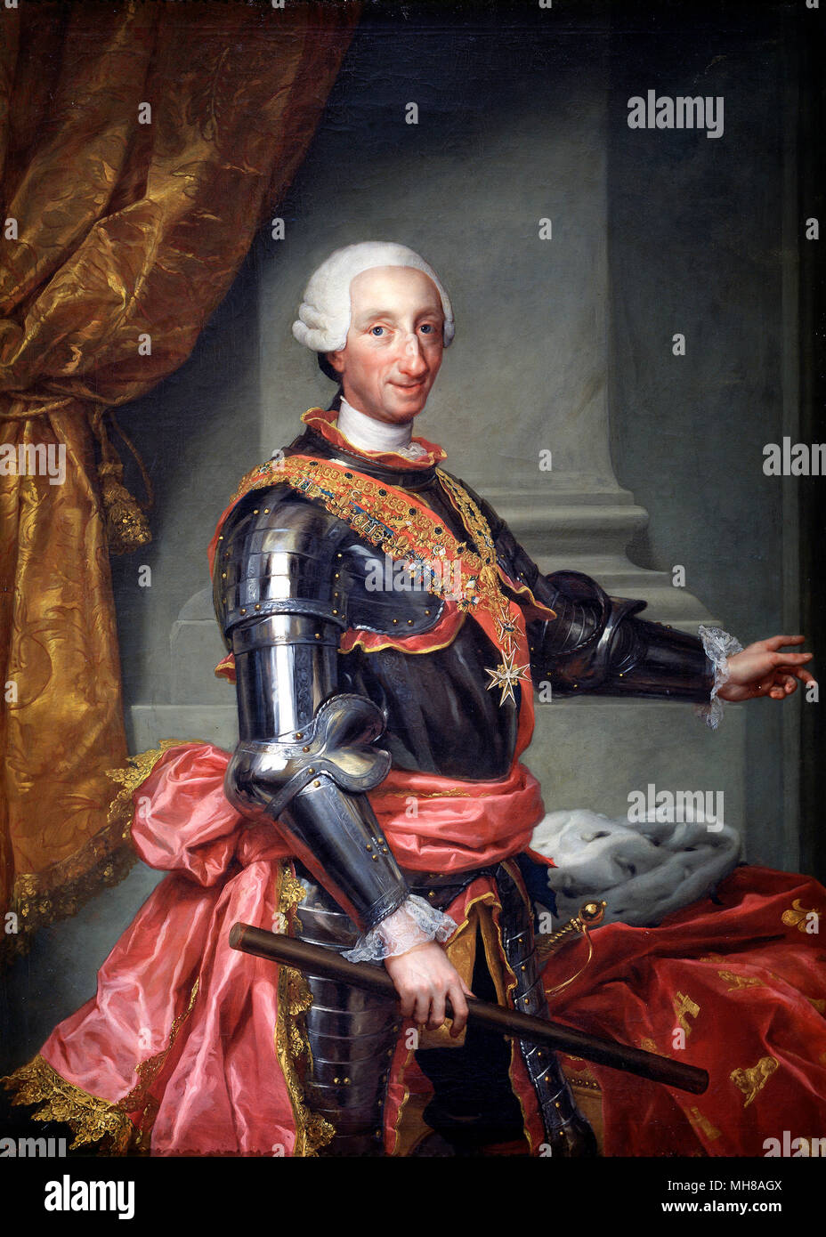 Carlo III di Spagna (1716 - 1788), Re di Spagna e le Indie spagnolo (1759-1788). Ritratto di Anton Raphael Mengs, c. 1761 Foto Stock