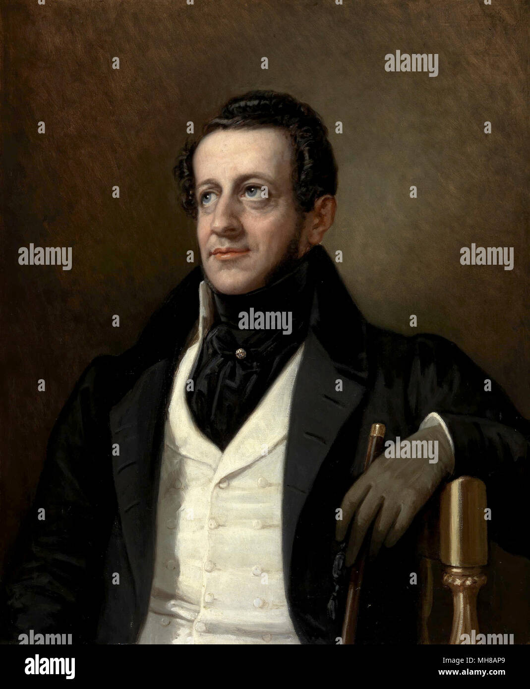 Don Ángel de Saavedra y Ramírez de Baquedano, 3° duca di Rivas (1791 - 1865), poeta spagnolo, drammaturgo e uomo politico. La pittura di Gabriel Maureta y Aracil Foto Stock