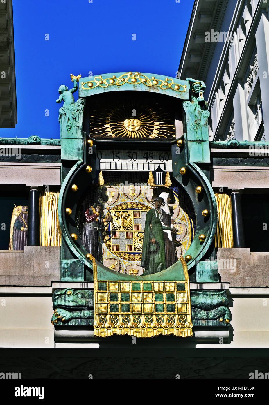 Anker Uhr a Vienna, in Austria Foto Stock