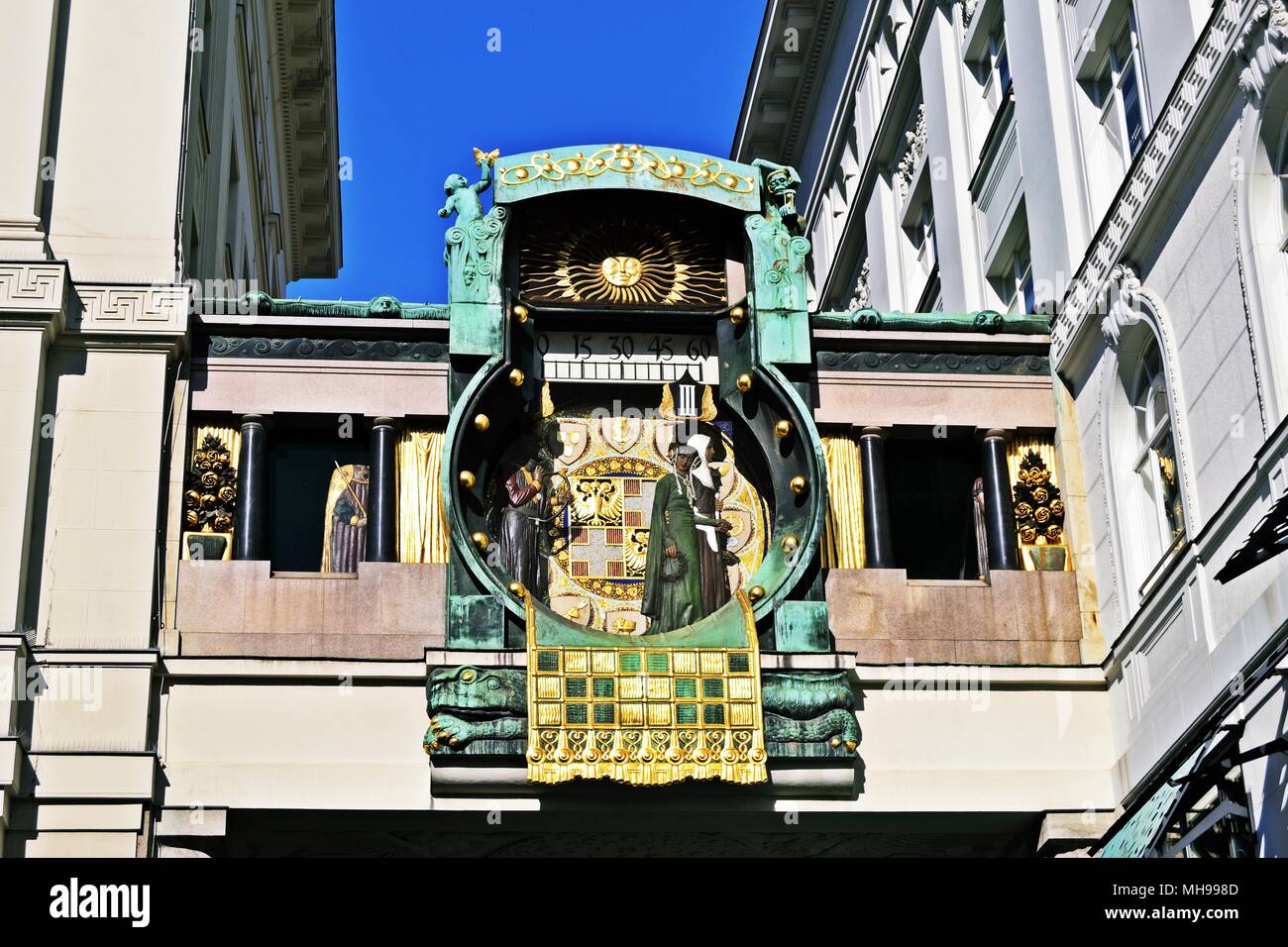 Anker Uhr a Vienna, in Austria Foto Stock