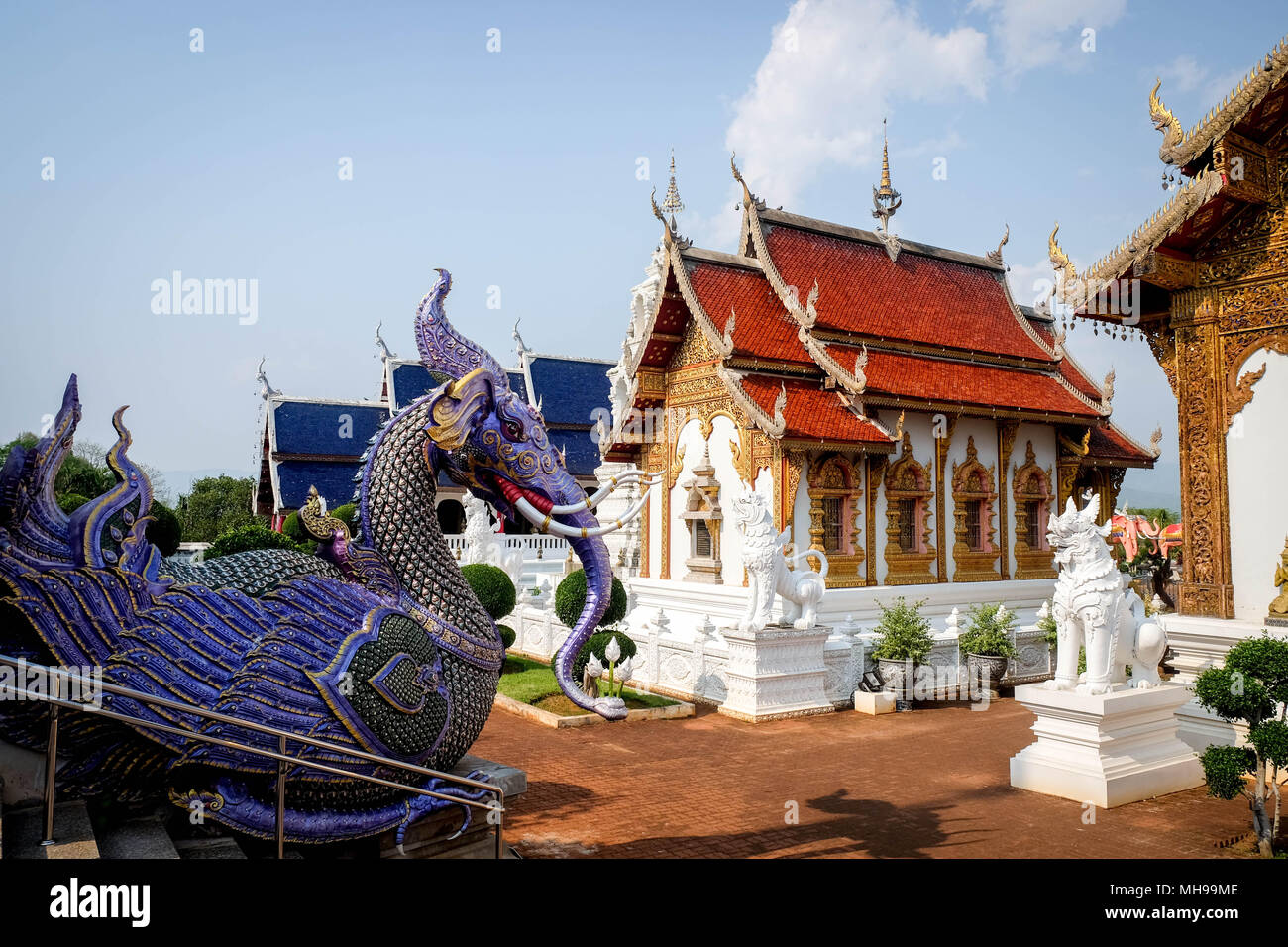 Divieto Den tempio è un tempio thailandese che si trova nella parte nord della Thailandia è uno dei più belli e famosi templi Thai in Chiang ma Foto Stock