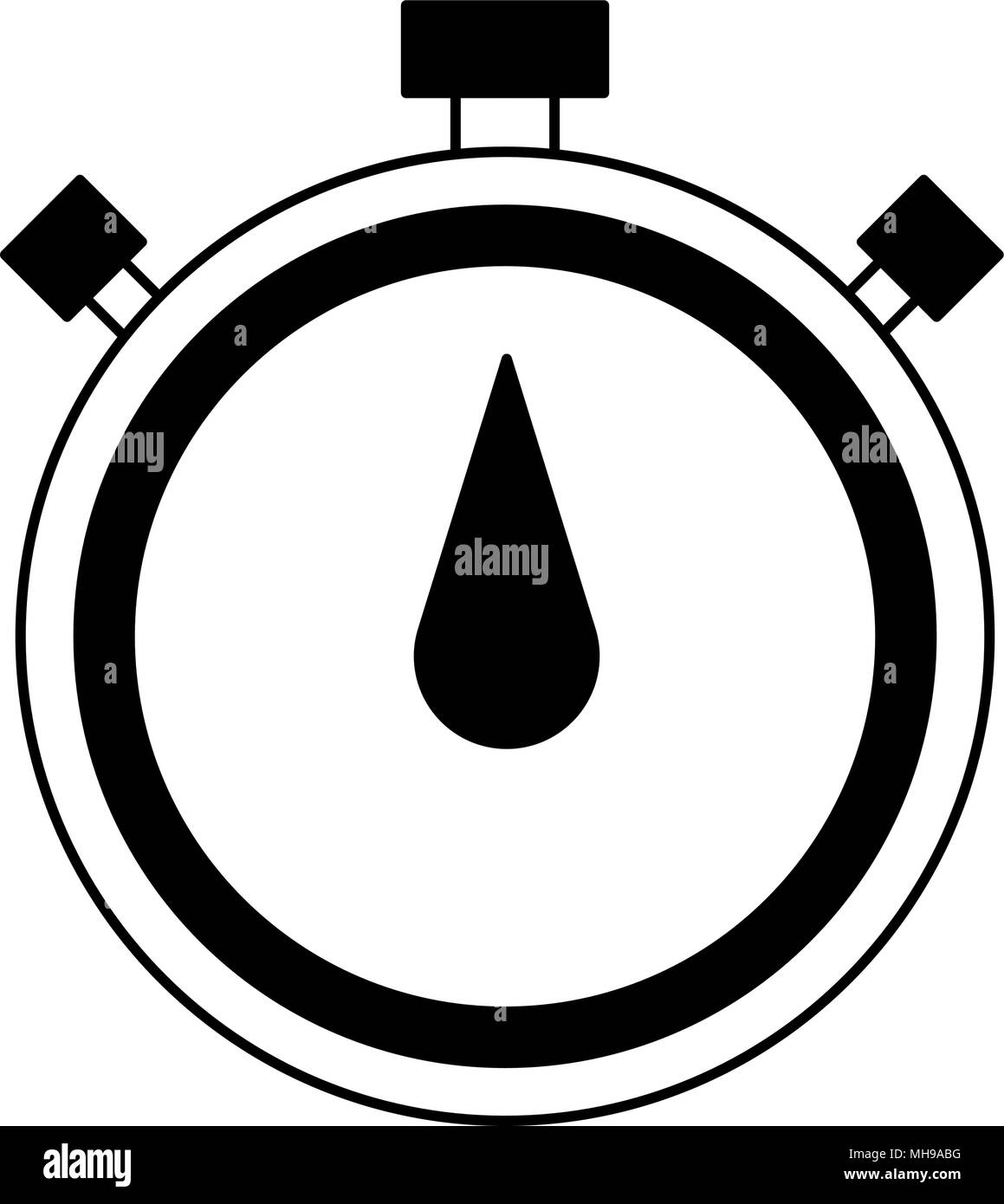 Orologio simbolo sul i colori nero e bianco Illustrazione Vettoriale