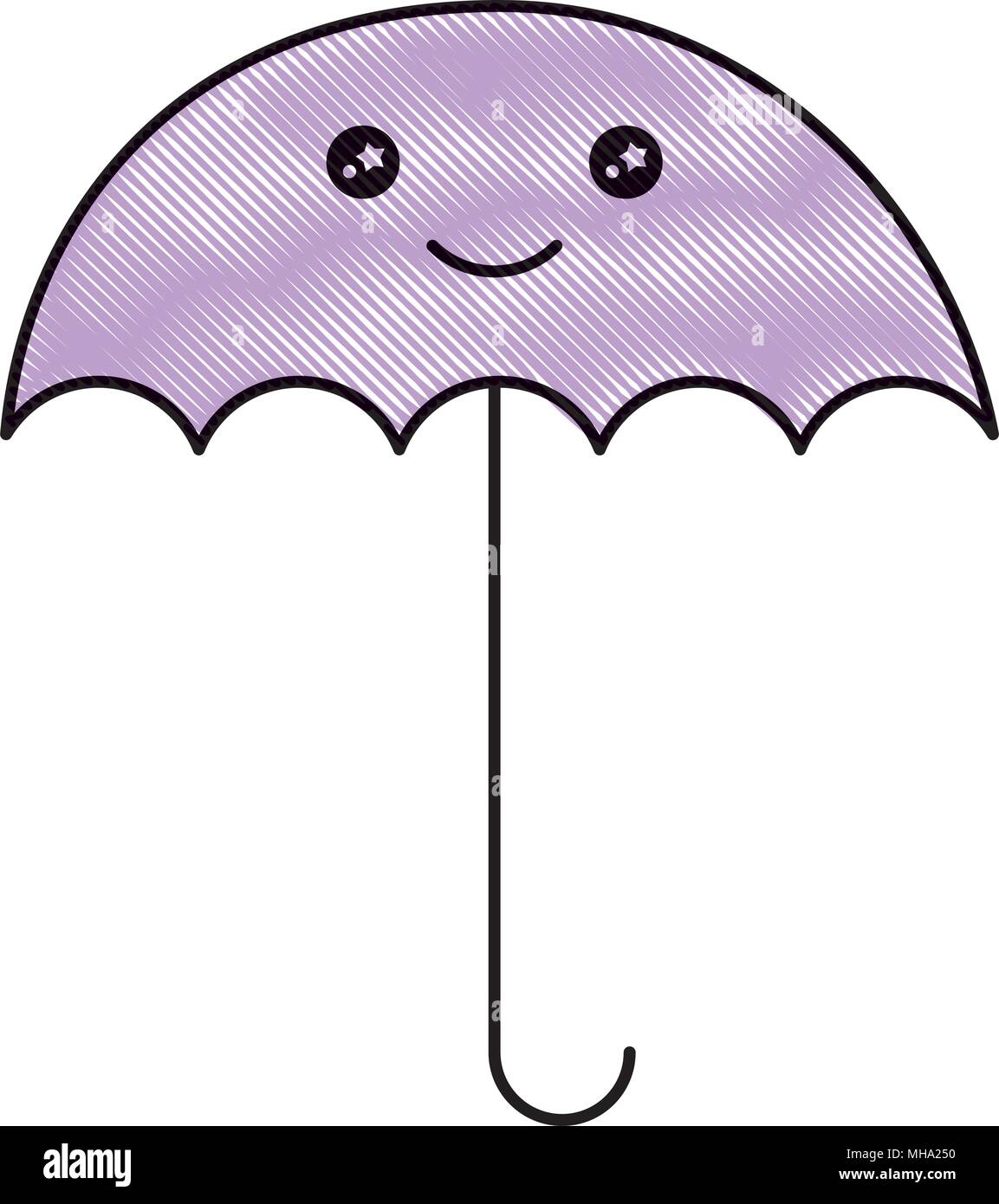Kawaii cartoon ombrello immagine di personaggio illustrazione vettoriale  disegno Immagine e Vettoriale - Alamy