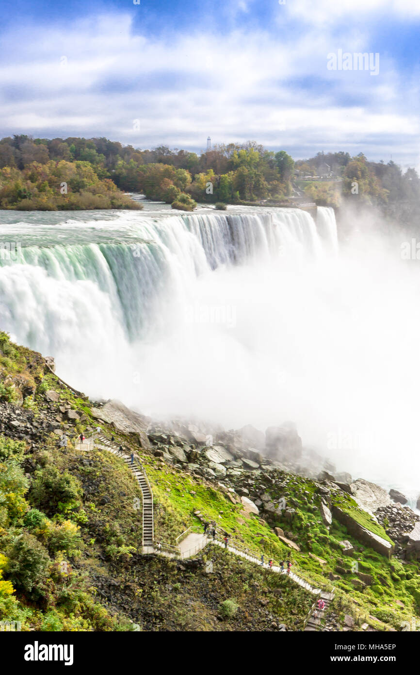 Cascate del Niagara tra gli Stati Uniti d'America e il Canada. America del nord. Foto Stock