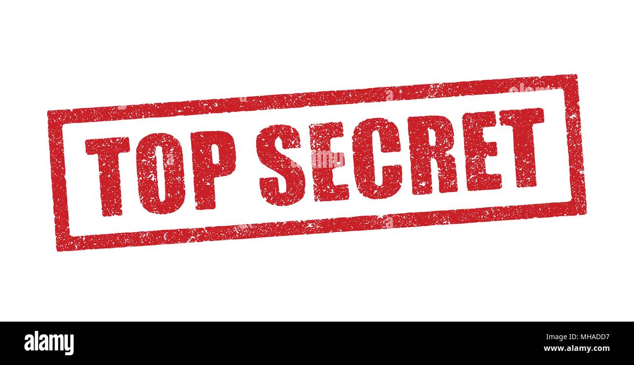 Illustrazione Vettoriale della parola Top Secret nel timbro in inchiostro rosso Illustrazione Vettoriale
