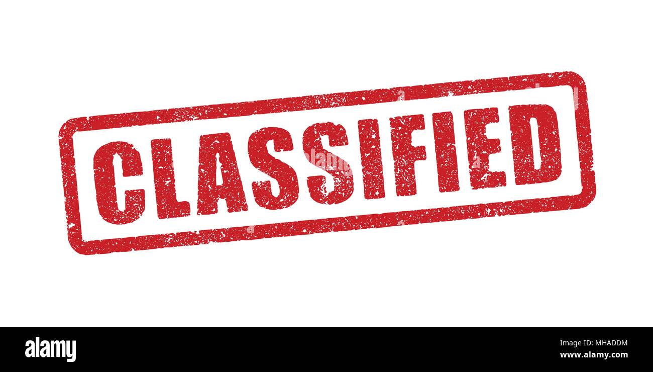 Illustrazione Vettoriale della parola classificate nel timbro in inchiostro rosso Illustrazione Vettoriale