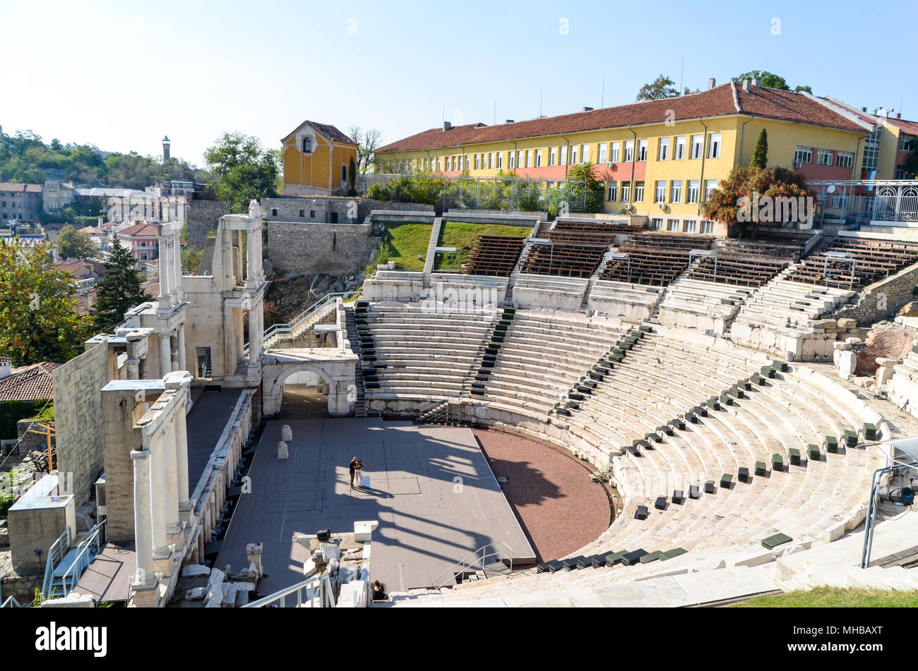 Teatro romano di Plovdiv, Bulgaria Foto Stock