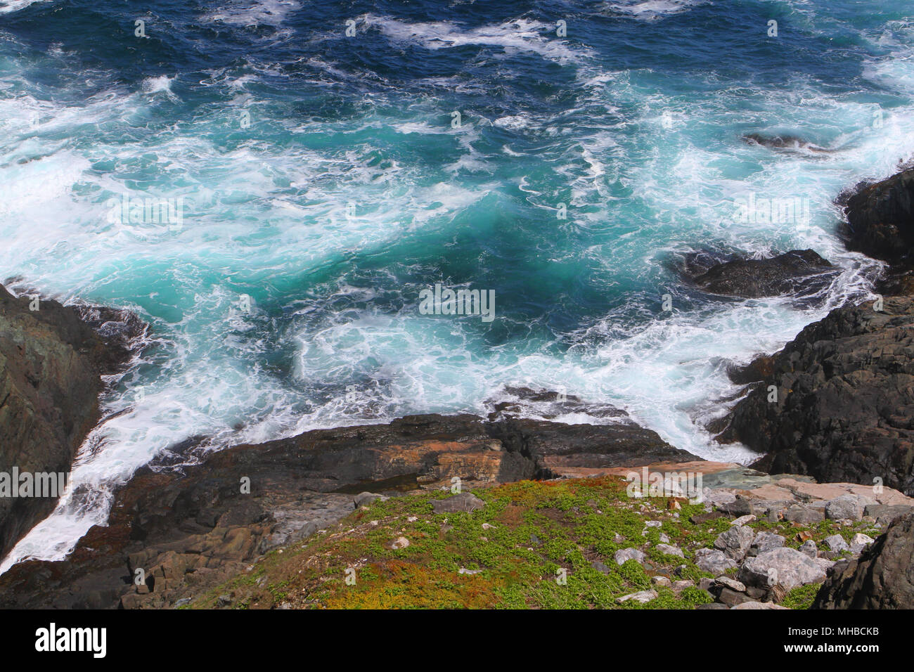 Oceano atlantico turbolenza, Terranova, Canada Foto Stock