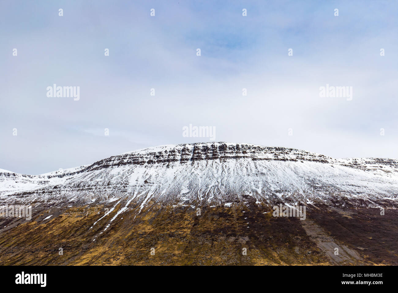 Vista panoramica del Westfjords, vicino al villaggio di Sudavik, Islanda Foto Stock