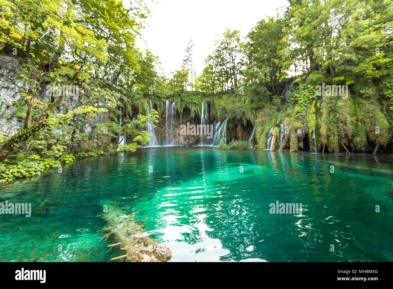 I Laghi di Plitvice, Croazia cascata. Posto fantastico. Foto Stock