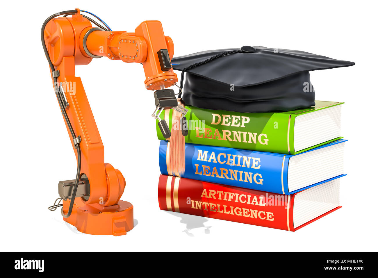 Intelligenza artificiale concetto. 3D rendering isolati su sfondo bianco Foto Stock