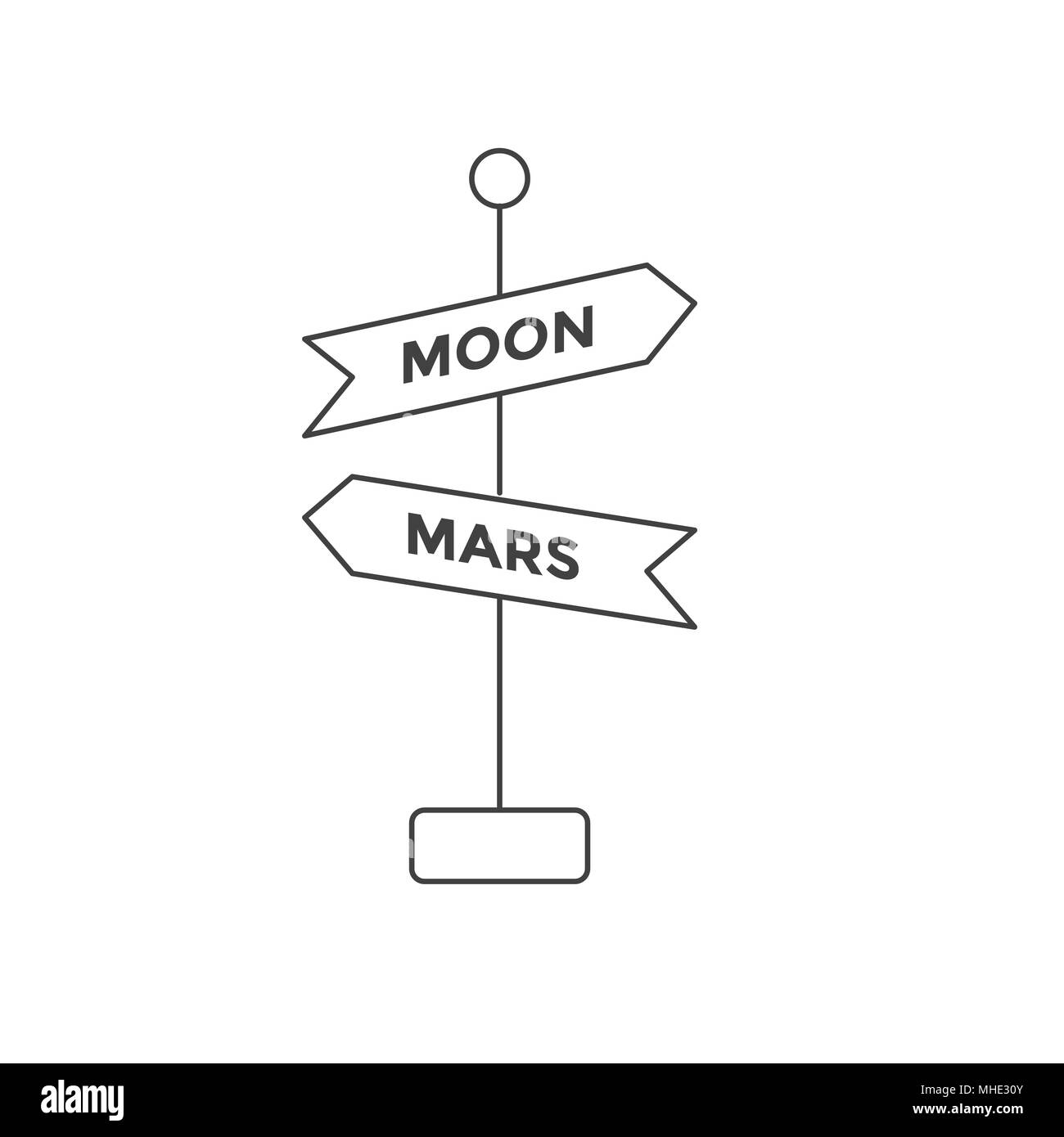 Spazio di viaggio icona Segno w - Turismo verso lo spazio esterno - Esplorazione Astrotourism Illustrazione Vettoriale