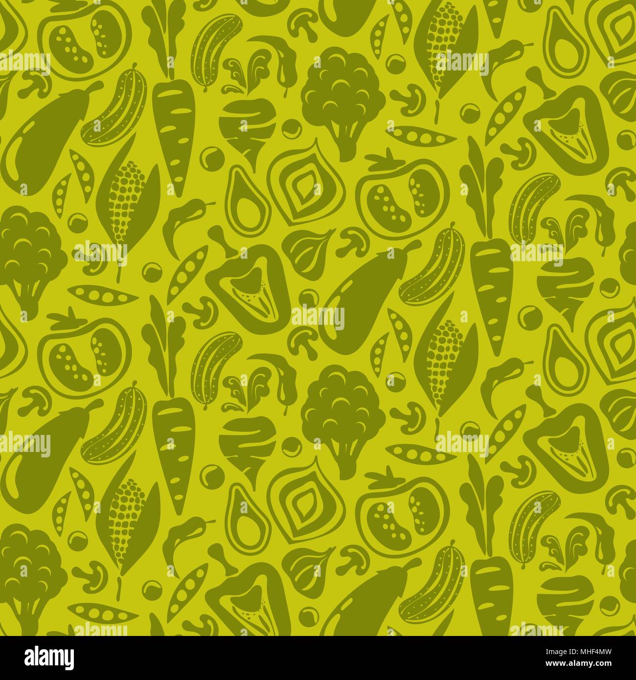 Verde vegetale sfondo senza giunture. Illustrazione Vettoriale