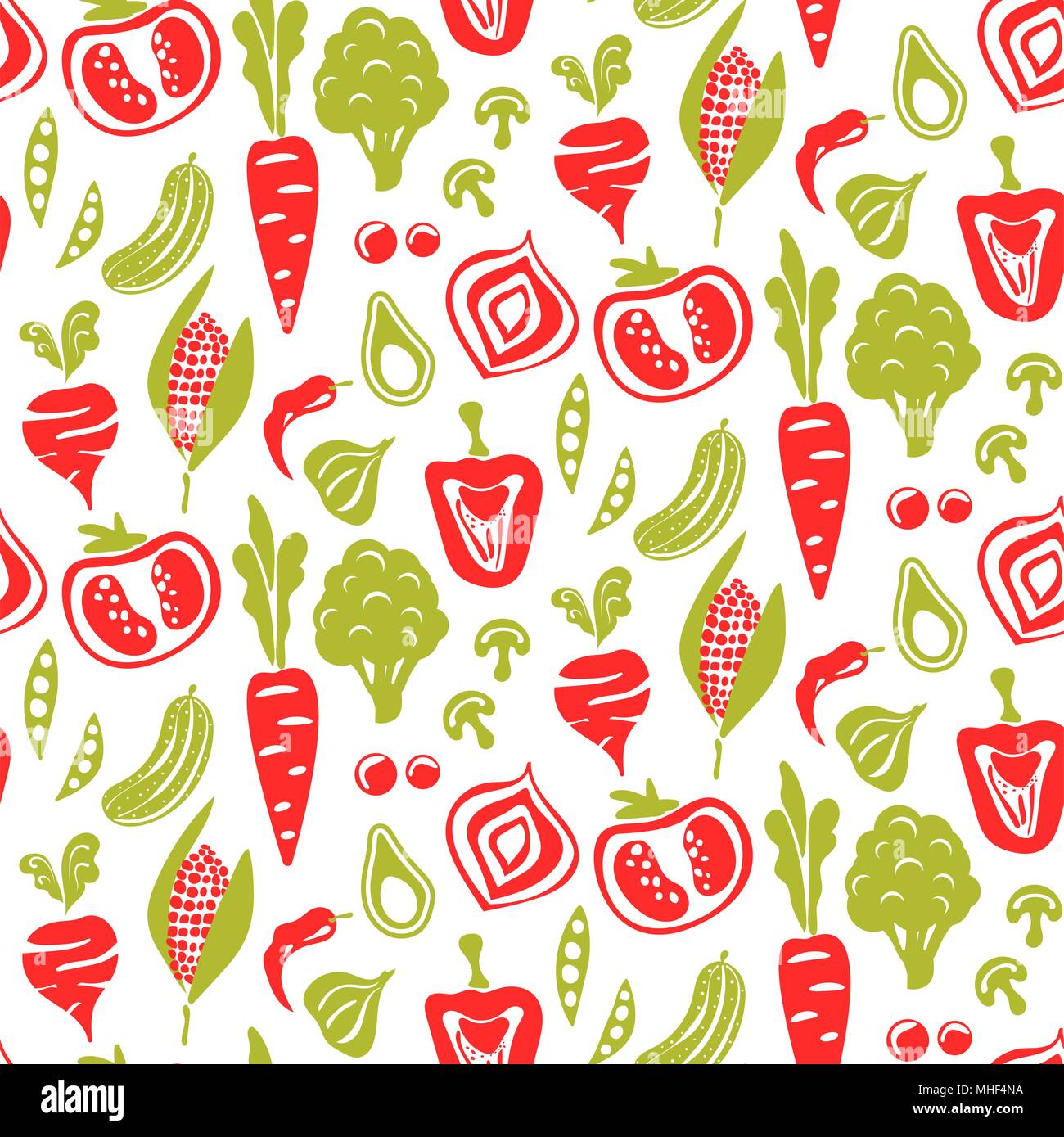 Seamless pattern alimentare sfondo vettoriale. Illustrazione Vettoriale