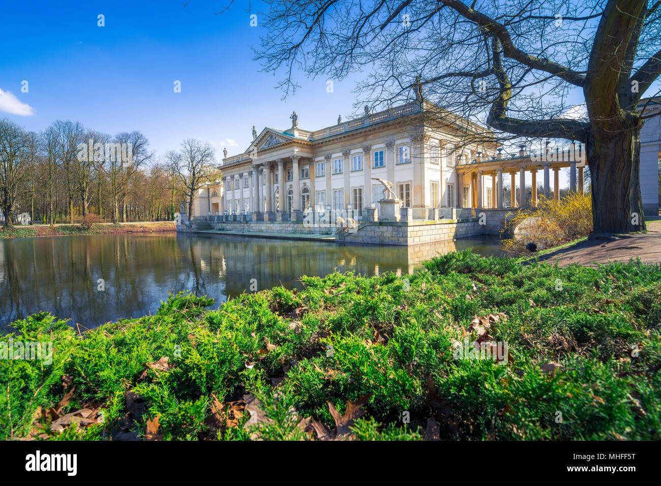 Lazienki Park e il palazzo reale di Varsavia, Polonia Foto Stock