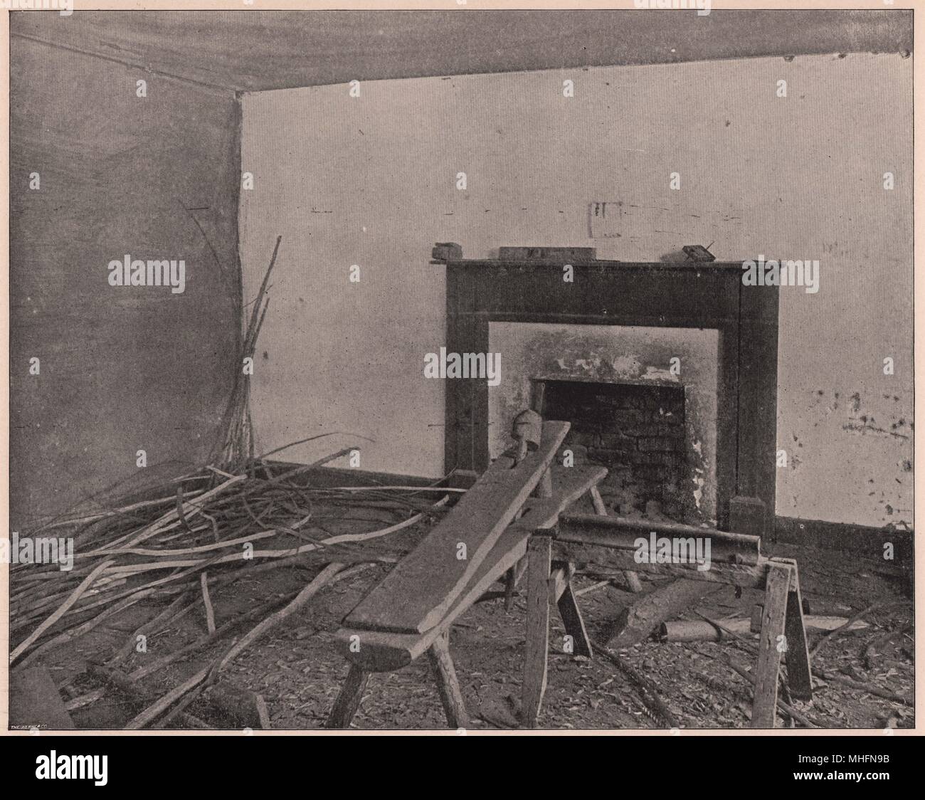 La camera in cui "tonewall' Jackson è morto, stazione di Guinea, Virginia Foto Stock