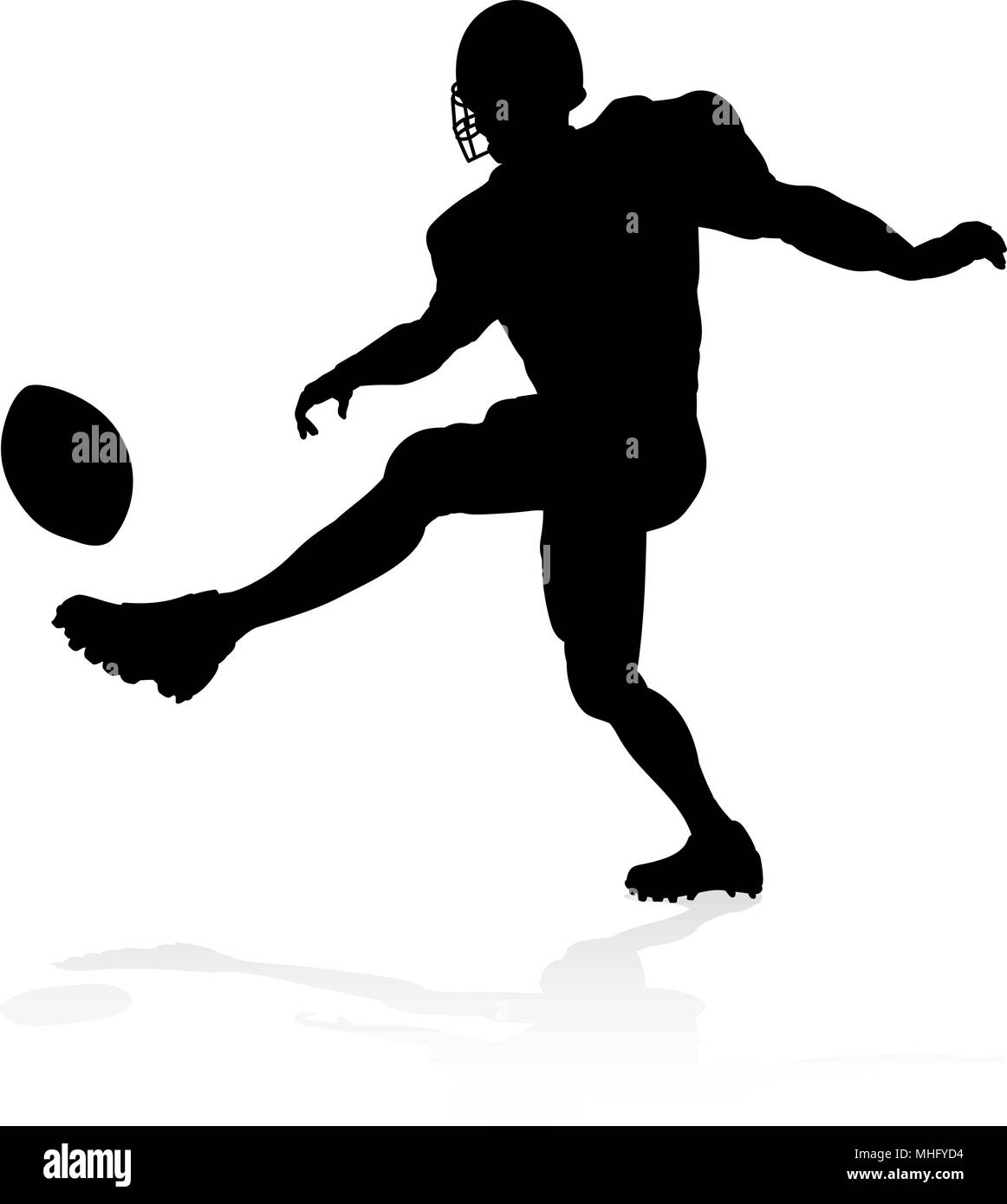 Silhouette giocatore di football americano Illustrazione Vettoriale