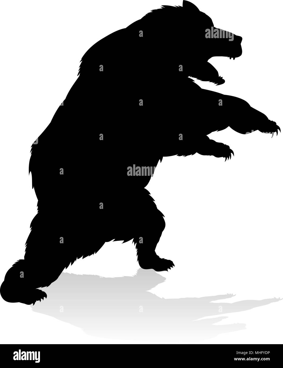 Orso grizzly Silhouette Illustrazione Vettoriale