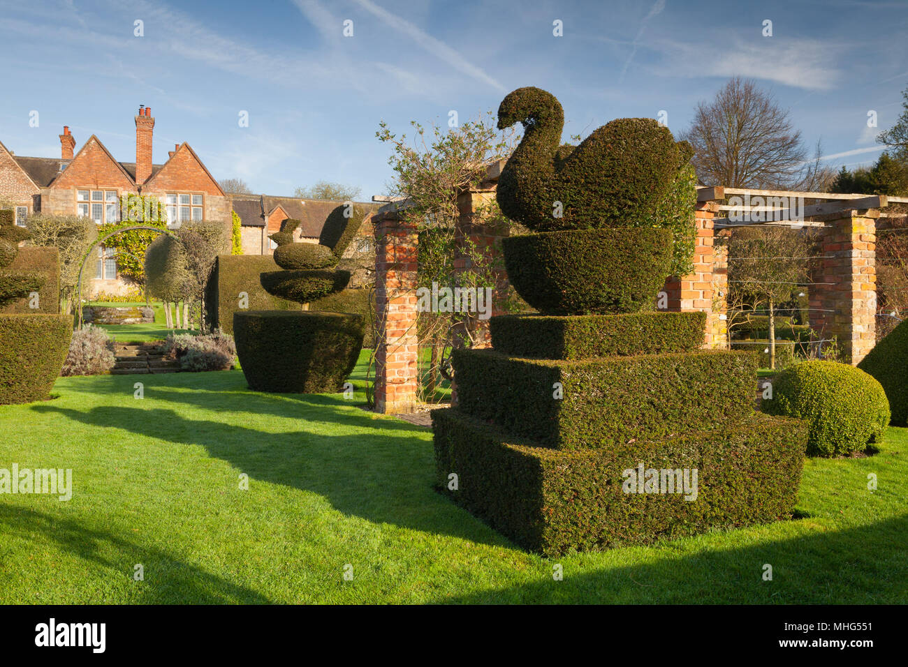Felley Priory Gardens, Felley Priory, Underwood, Nottinghamshire, Regno Unito. Molla, aprile 2018. Foto Stock