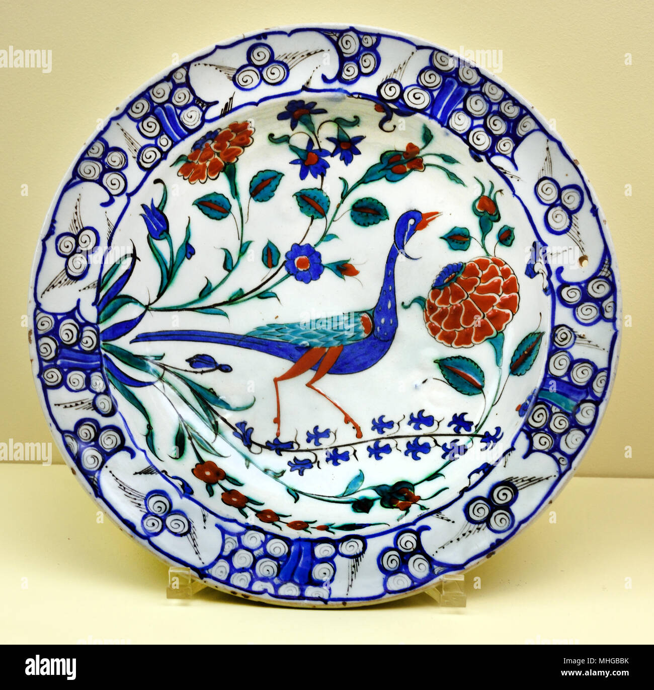 Ceramica turca - Turchia Iznik xvi secolo periodo ottomano ( Fritware dipinto underglaze ( Impero ottomano ) Foto Stock