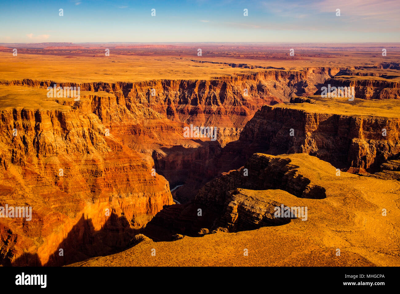 Antenna vista del paesaggio del Grand Canyon, Arizona, Stati Uniti d'America Foto Stock