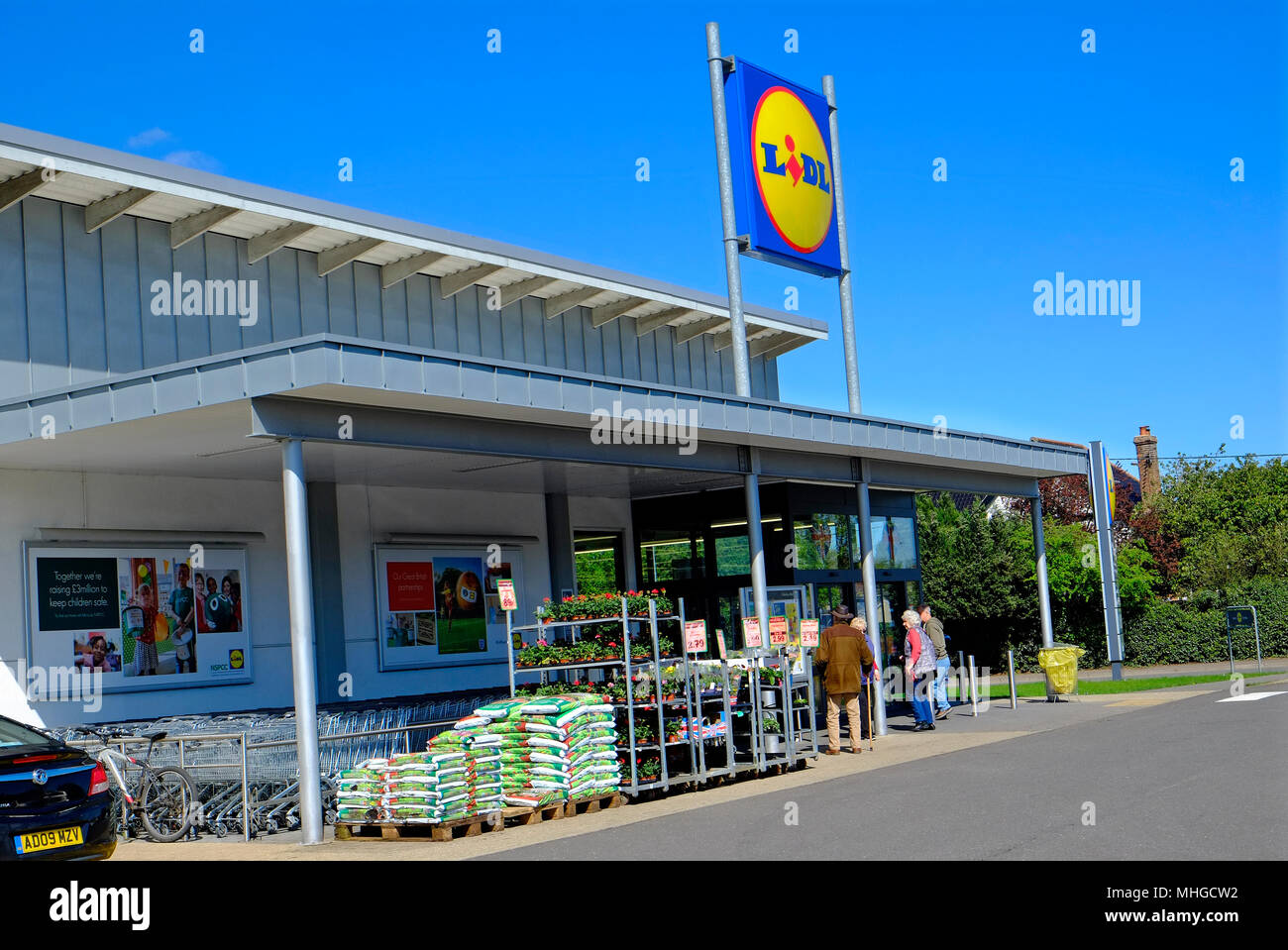 Supermercato lidl, Fakenham, Norfolk, Inghilterra Foto Stock