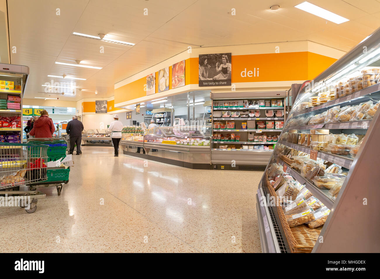 Morrisons supermercato in Stockton Heath, vicino a Warrington, Cheshire, Inghilterra, Regno Unito il 30 aprile 2018 Foto Stock