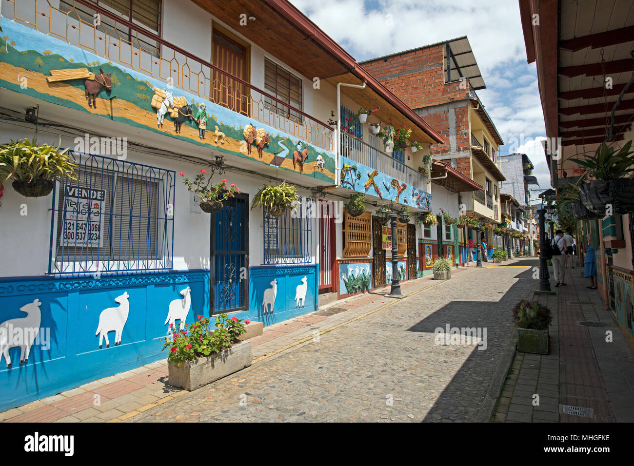 Guatape, Colombia street decorazioni. Foto Stock
