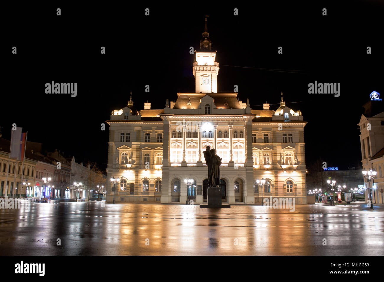 Novi Sad di notte Foto Stock