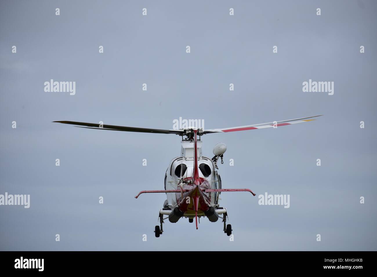 Missione compiuta: discendente mare Salvataggio in elicottero. Foto Stock
