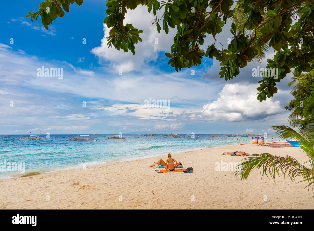 Alona Beach Bohol filippine il 20 aprile 2018 la struttura Alona Beach Foto Stock