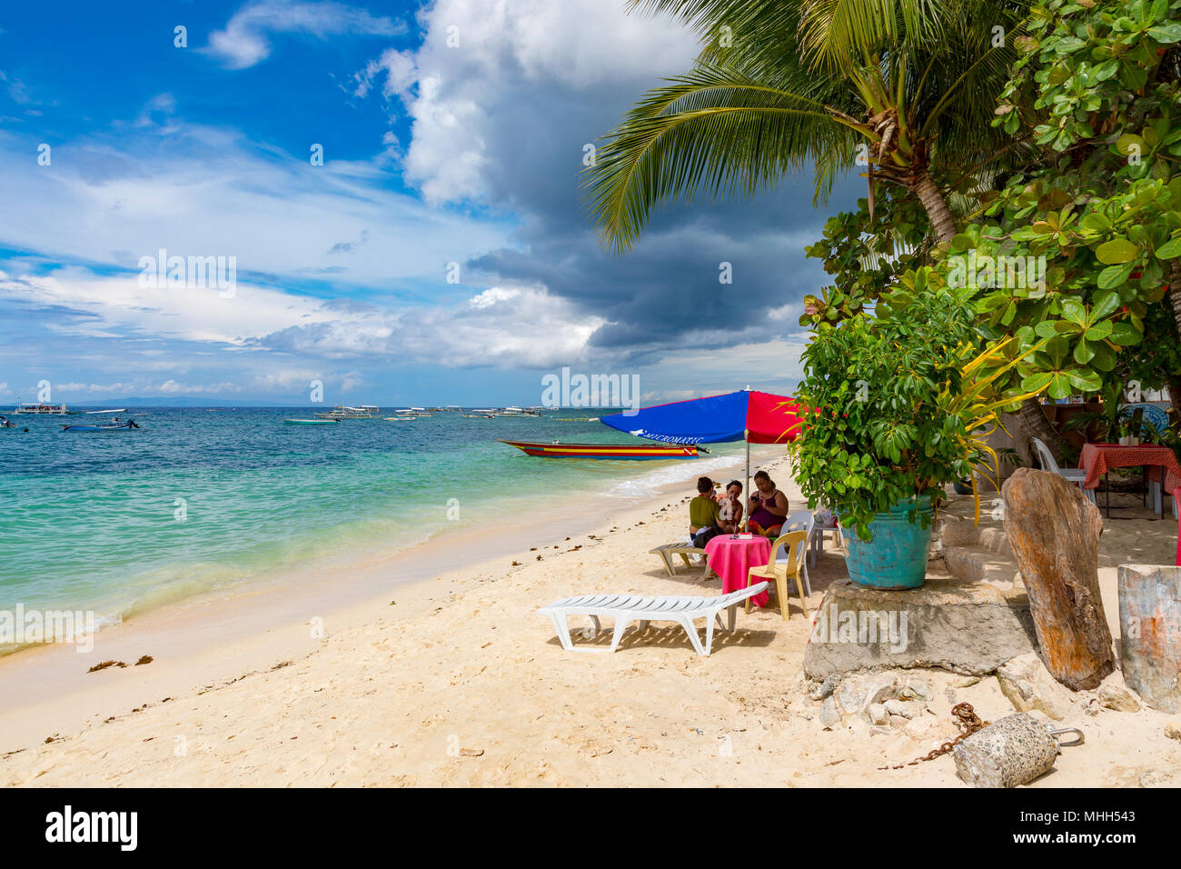 Alona Beach Bohol filippine il 20 aprile 2018 la struttura Alona Beach Foto Stock