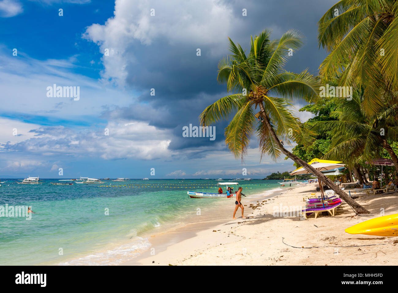 Alona Beach Bohol filippine il 20 aprile 2018 la struttura Alona Beach Foto Stock
