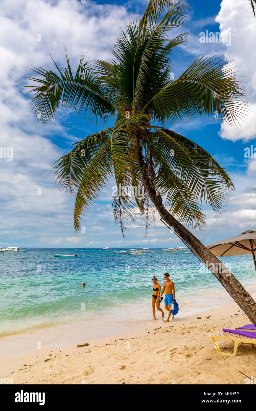 Alona Beach Bohol filippine il 20 aprile 2018 la struttura Alona Beach Foto Stock