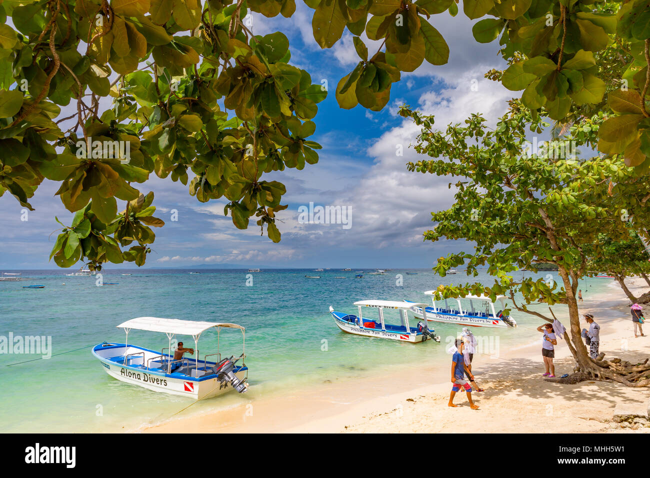 Alona Beach Bohol filippine il 20 aprile 2018 la struttura Alona Beach Foto Stock