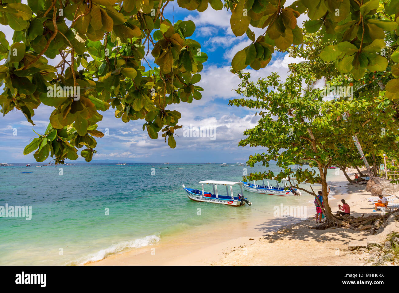 Alona Beach Bohol filippine il 20 aprile 2018 la struttura Alona Beach Foto Stock