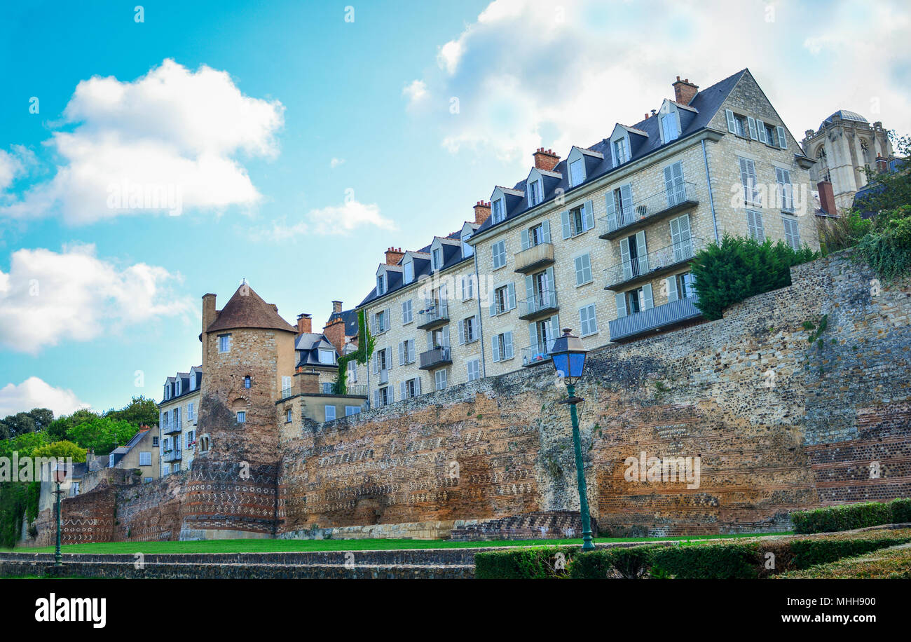 Il vecchio muro di gallo-romana in una Le Mans Foto Stock