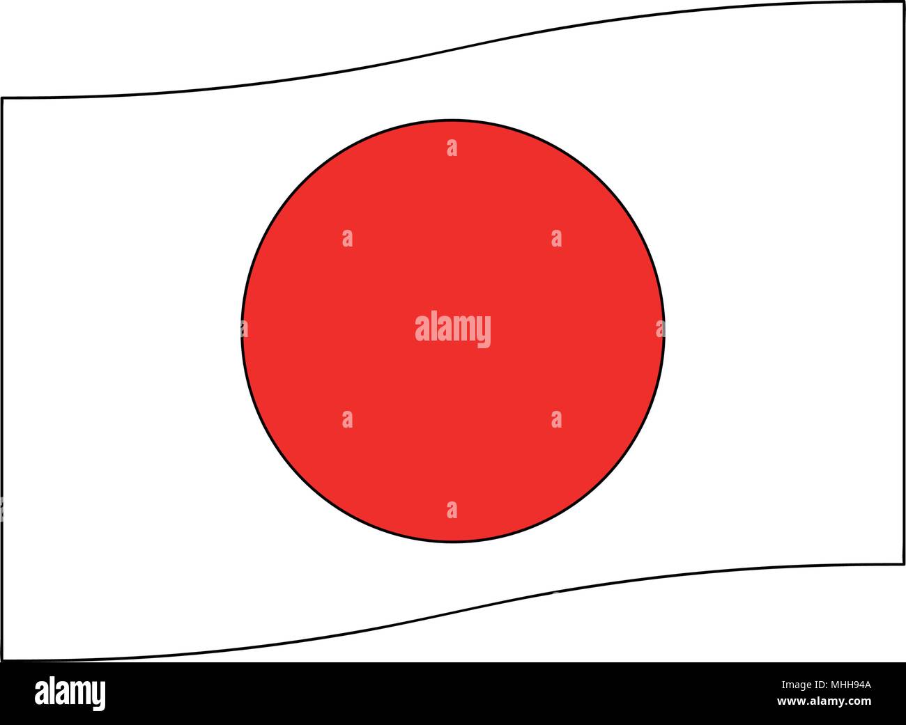 Giappone icona bandiera su sfondo bianco Illustrazione Vettoriale