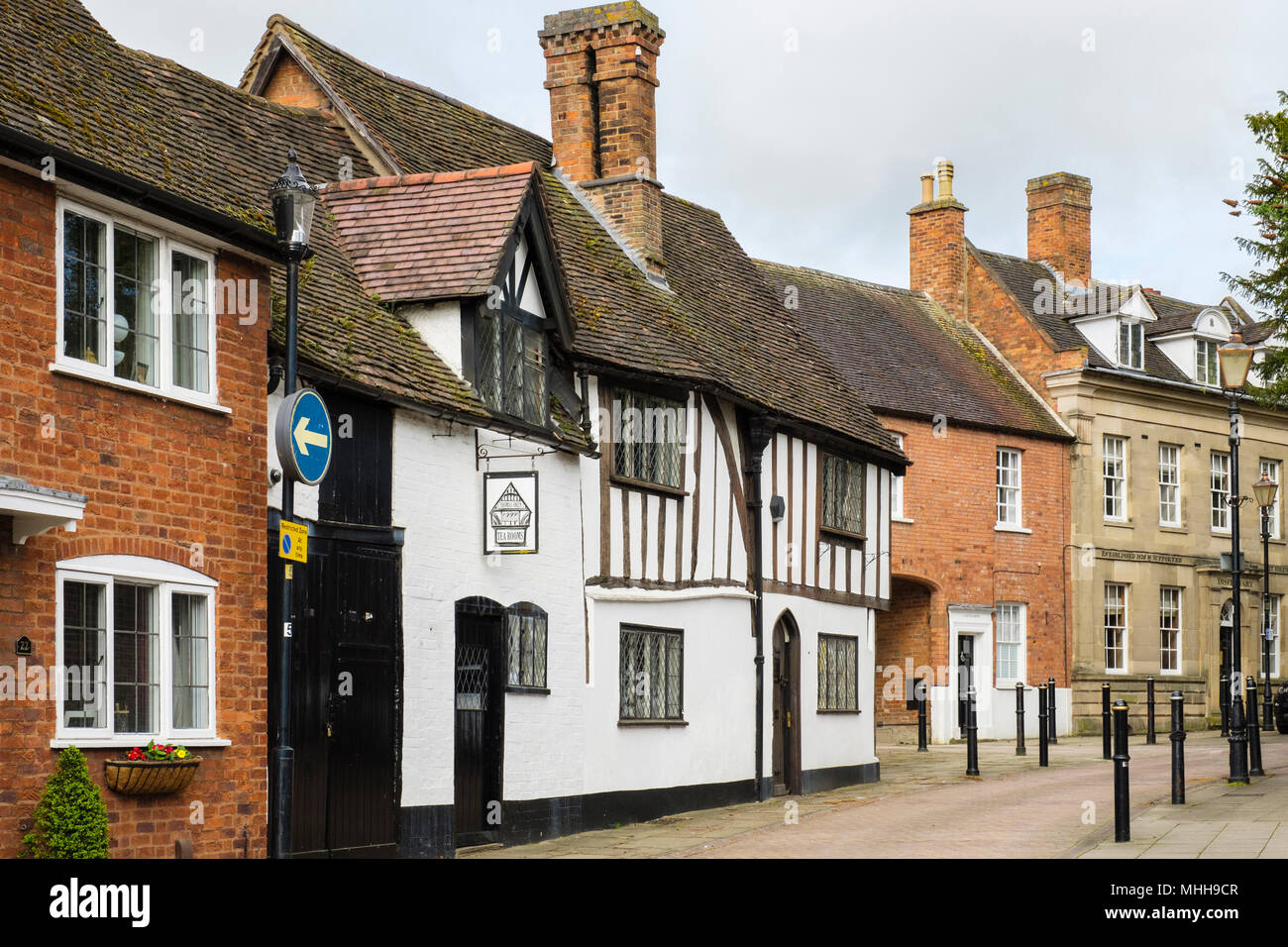 Thomas Oken sale da tè in Oken's House. Castle Street, Warwick, Warwickshire, West Midlands, Inghilterra, Regno Unito, Gran Bretagna Foto Stock