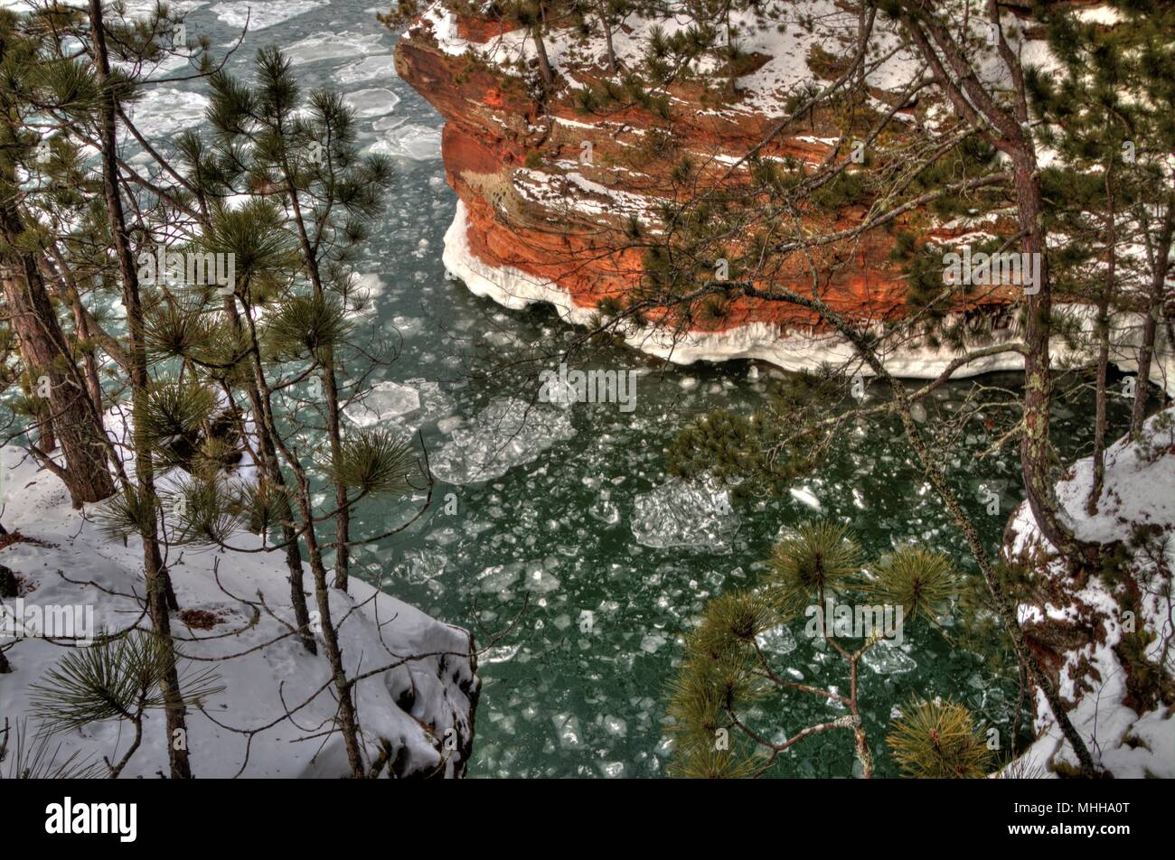 Il Apostle Islands National Lake Shore sono una popolare destinazione turistica sul Lago Superiore nel Wisconsin Foto Stock