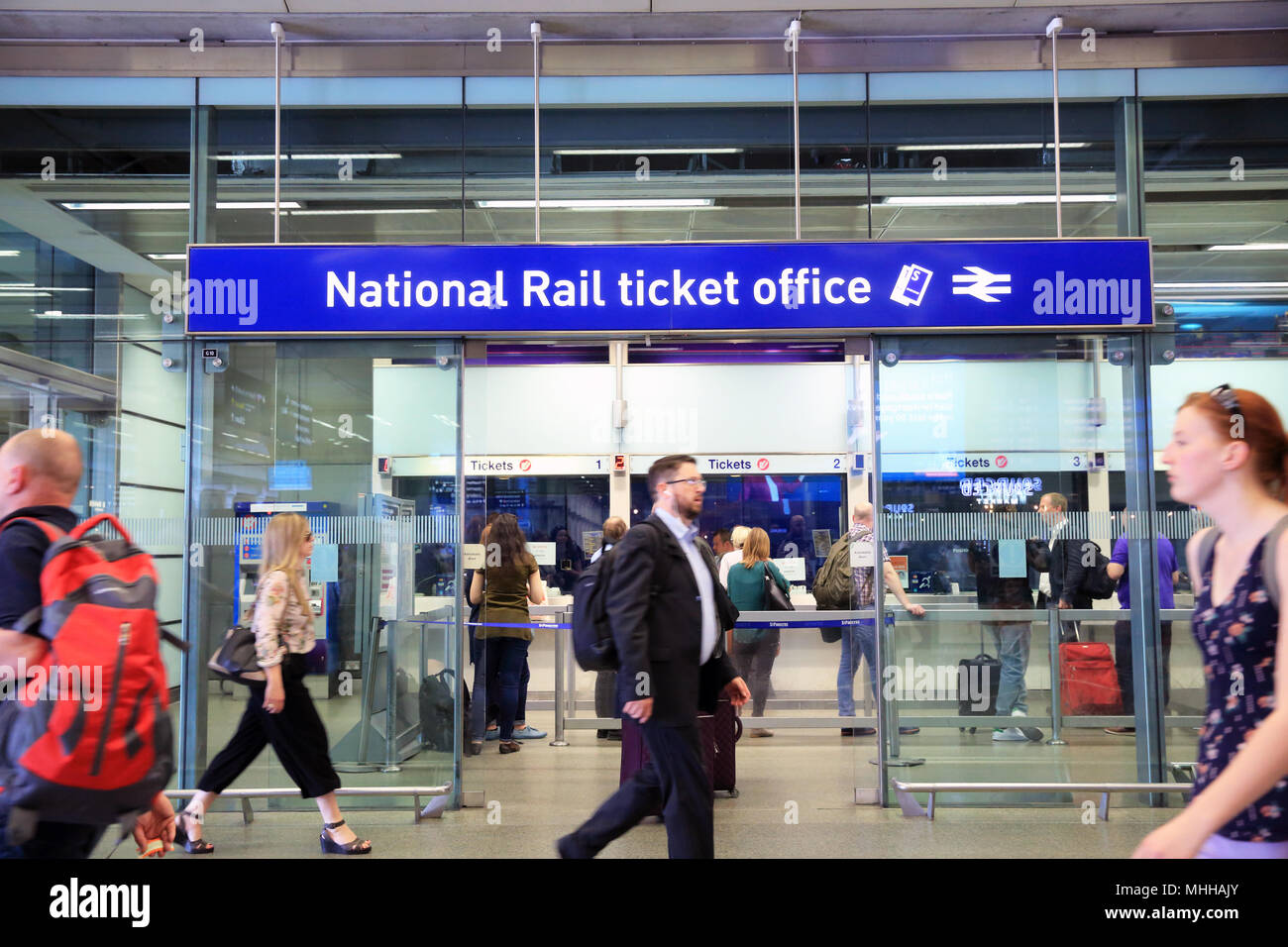 National Rail Ticket Office a St Pancras stazione ferroviaria, London, Regno Unito Foto Stock